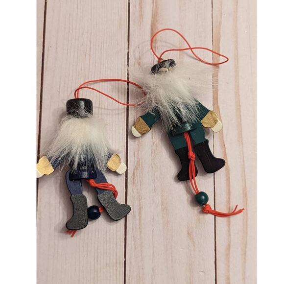 Two Pull String Wooden Nutcrackers - Christmas Decor - Picture 2 of 4